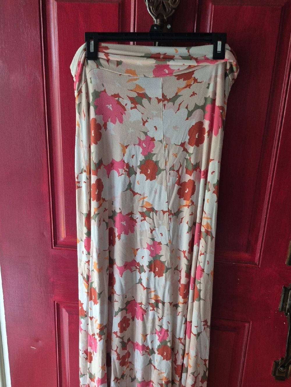 Market & Spruce Floral Maxi Skirt in Cream, Pink and Rust